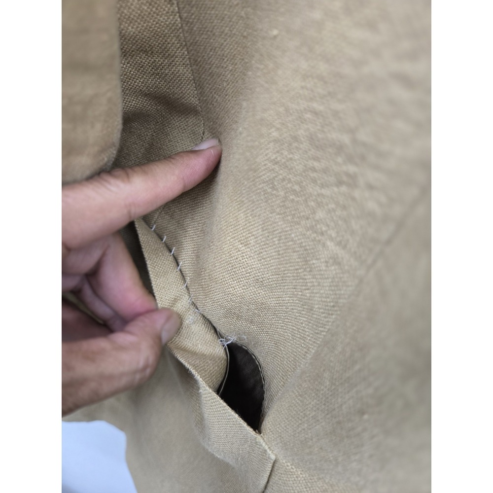 Marconi Men's 100% Linen Khaki Blazer Size L, Small Stain On Right Side Pocket. - Picture 6 of 16